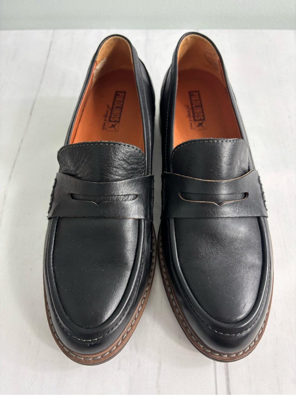 Pikolinos Aldaya Women’s Leather Penny Loafers Handcrafted Finish - Picture 2 of 12